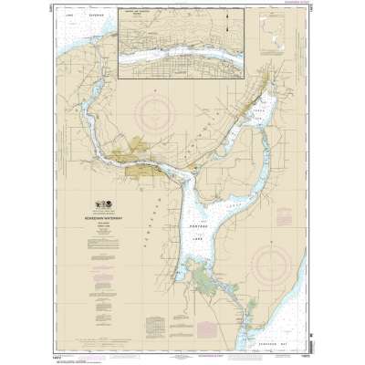 HISTORICAL NOAA Chart 14972: Keweenaw Waterway: including Torch Lake;Hancock and Houghton