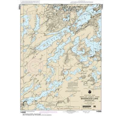 Great Lakes NOAA Charts :HISTORICAL NOAA Chart 14988: Basswood Lake: Western Part
