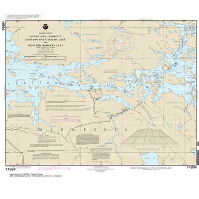 Great Lakes NOAA Charts :HISTORICAL NOAA Chart 14994: Namakan Lake: Western Part and Kabetogama Lake: Eastern Part
