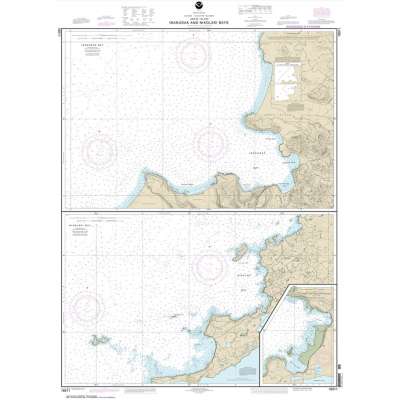 HISTORICAL NOAA Chart 16511: Inanudak Bay and Nikolski Bay: Umnak l.;River and Mueller Coves