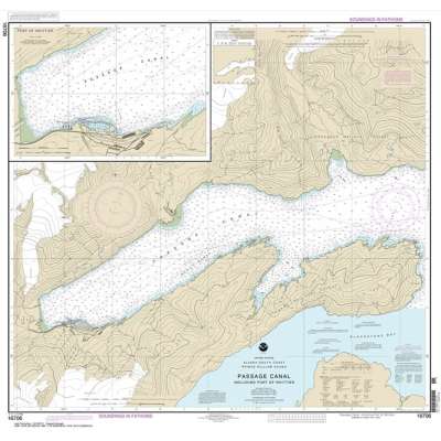Alaska NOAA Charts :HISTORICAL NOAA Chart 16706: Passage Canal incl. Port of Whittier;Port of Whittier