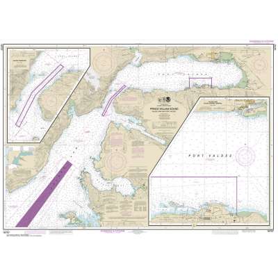 HISTORICAL NOAA Chart 16707: Prince William Sound-Valdez Arm and Port Valdez;Valdez Narrows;Valdez and Valdez Marine Terminal
