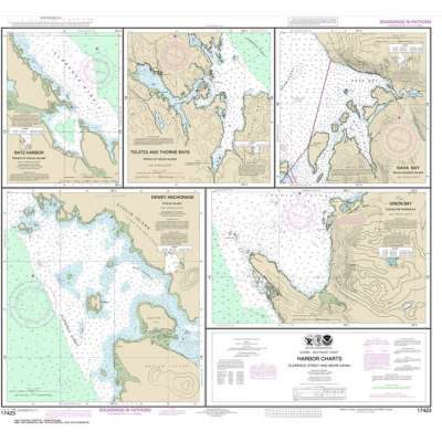 HISTORICAL NOAA Chart 17423: Harbor Charts-Clarence Strait and Behm Canal Dewey Anchorage: Etolin Island;Ratz Harbor: Prince of Wales Island;Naha Bay: Revillagigedo Island;Tolstoi and Thorne Bays: Prince of Wales ls.;Union Bay: Cleveland Peninsula