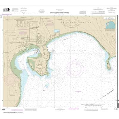 Pacific Coast NOAA Charts :NOAA Chart 18428: Oak and Crescent Harbors
