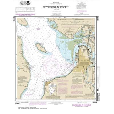 Pacific Coast NOAA Charts :NOAA Chart 18443: Approaches to Everett