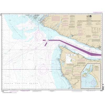 Pacific Coast NOAA Charts :NOAA Chart 18480: Approaches to Strait of Juan de Fuca Destruction lsland to Amphitrite Point