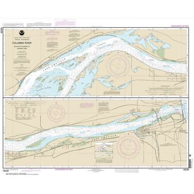 HISTORICAL NOAA Chart 18539: Columbia River Blalock Islands to McNary Dam