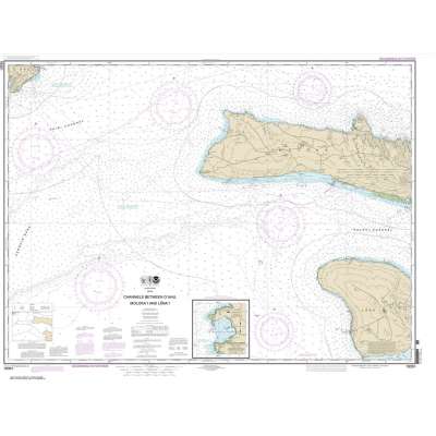 NOAA Chart 19351: Channels between O'ahu: Moloka'i and Lana'i;Kaumalapa'u Harbor