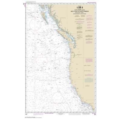 Pacific Coast NOAA Charts :NOAA Chart 501: North Pacific Ocean West Coast Of North America Mexican Border To Dixon Entrance