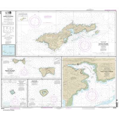 HISTORICAL NOAA Chart 83484: U.S. Possessions in Samoa Islands Manua Islands;Pago Pago Harbor;Tutuila Island;Rose Atoll;Swains Island