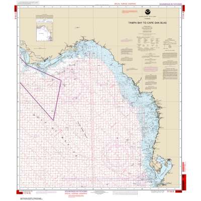 HISTORICAL NOAA Chart 1114A: Tampa Bay to Cape San Blas (Oil and Gas Leasing Areas)