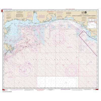 HISTORICAL NOAA Chart 1115A: Cape St. George to Mississippi Passes (Oil and Gas Leasing Areas)