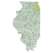 Illinois sectional chart wall map, decorative FAA chart, reference only