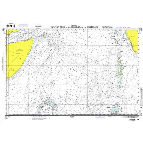 NGA Chart 703: Gulf of Aden to Maldive Is. and Seychels