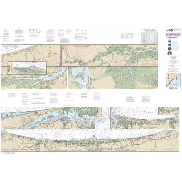 NOAA Chart 11534: Intracoastal Waterway Myrtle Grove Sound and Cape Fear River to Casino Creek