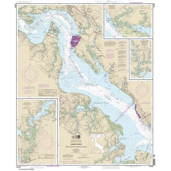 NOAA Chart 12248: James River Newport News to Jamestown Island