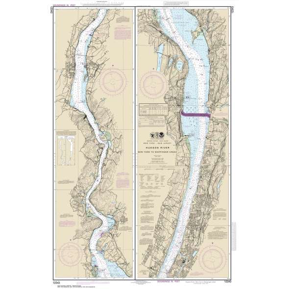 NOAA Chart 12343: Hudson River New York to Wappinger Creek