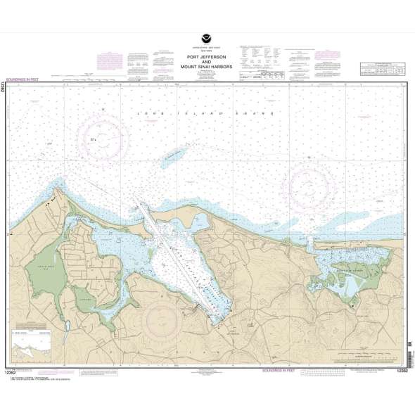 NOAA Chart 12362: Port Jefferson and Mount Sinai Harbors