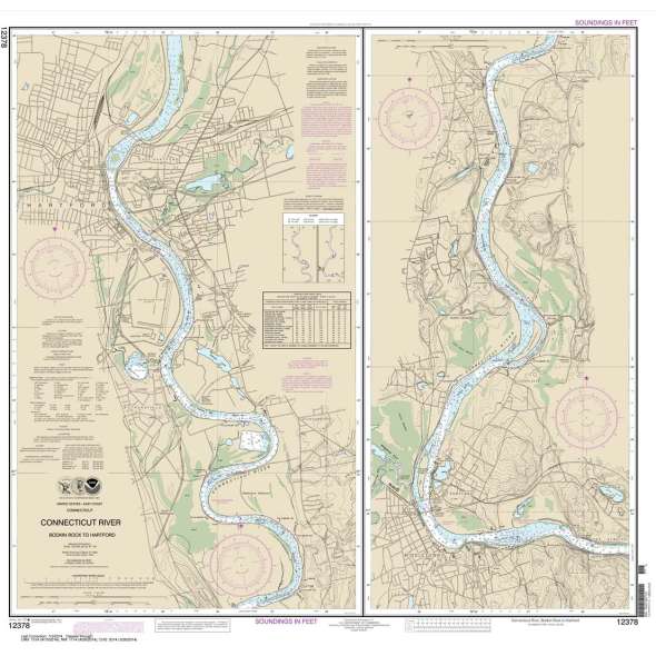 NOAA Chart 12378: Connecticut River Bodkin Rock to Hartford