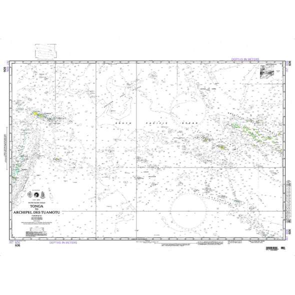 NGA Chart 606: Tonga to Archipel Des Tuamotu