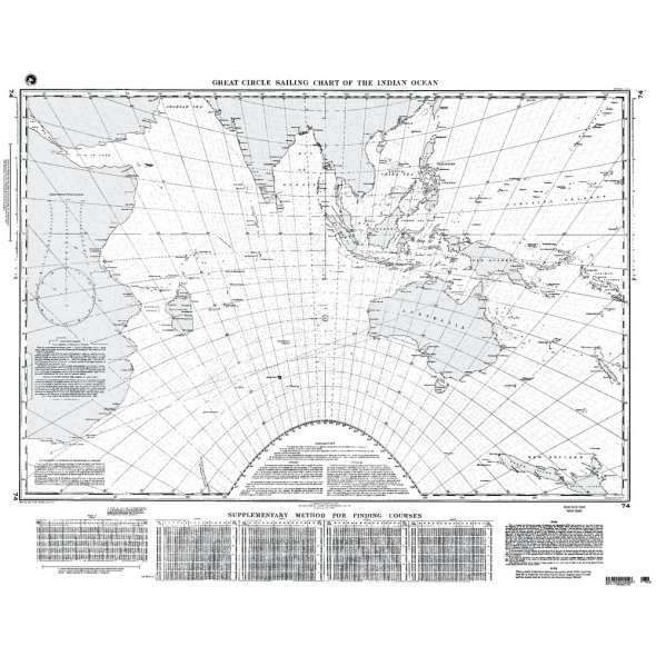 NGA Chart 74: Great Circle Sailing Chart of Indian Ocean