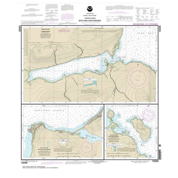 NOAA Chart 16599: Bays and Anchorages: Kodiak Island Karluk Anchorage