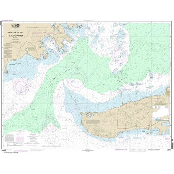 NOAA Chart 25664: Pasaje de Vieques and Radas Roosevelt
