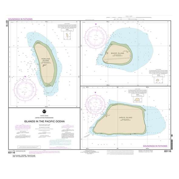 NOAA Chart 83116: Islands in the Pacific Ocean-Jarvis: Bake and Howland Islands