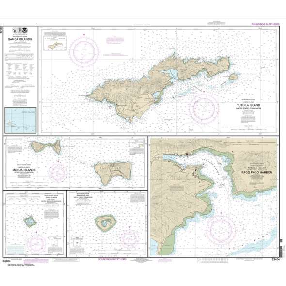 NOAA Chart 83484: U.S. Possessions in Samoa Islands Manua Islands