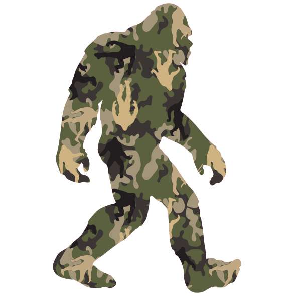 Green Camo Squatch - sticker