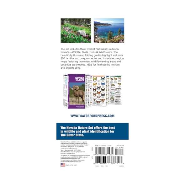 Nevada-Nature-Set-Field-Guides-To-Wildlife-Birds-Trees-&-Wildflowers-Of-Nevada-Map