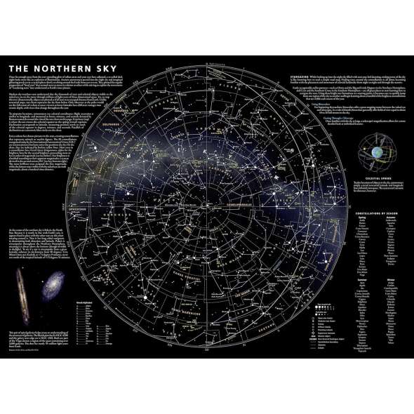 Night Sky Northern Hemisphere: Stargazer Map and Guide - Book - Paracay