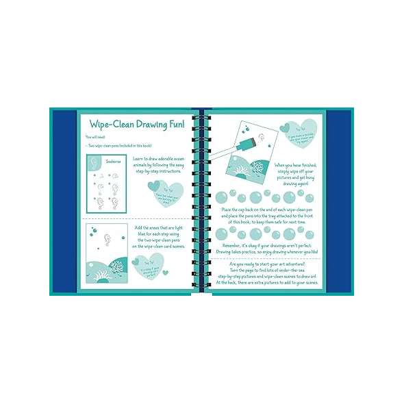 Wipe-Clean How To Draw Ocean - Book - ParacayWipe-Clean How To Draw Ocean - Book - Paracay