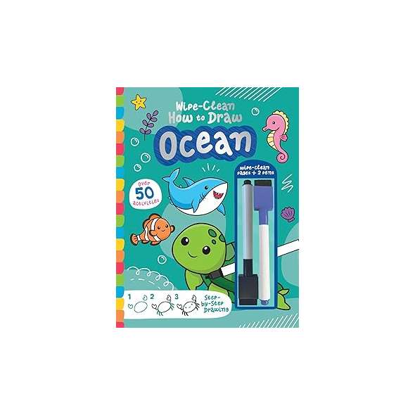 Wipe-Clean How To Draw Ocean - Book - Paracay