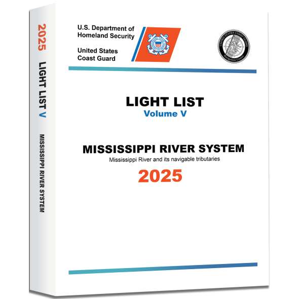 2025 USCG Light List V: Mississippi River System - Mississippi River and it's Navigable Tributaries - Book - Paracay