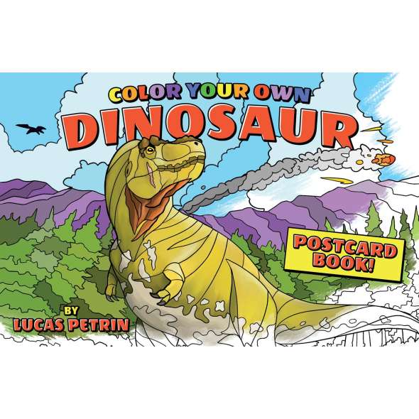 Color Your Own Dinosaur Post Card Book - Book - Paracay