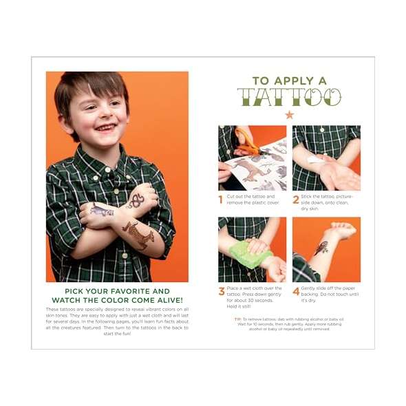 Wild, Wonderful Tattoo Woodland Animals: 60 Temporary Tattoos That Teach - Book - Paracay