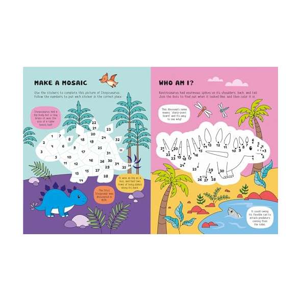 Glow-in-the-Dark Dinosaurs Sticker Activity Book - Book - Paracay