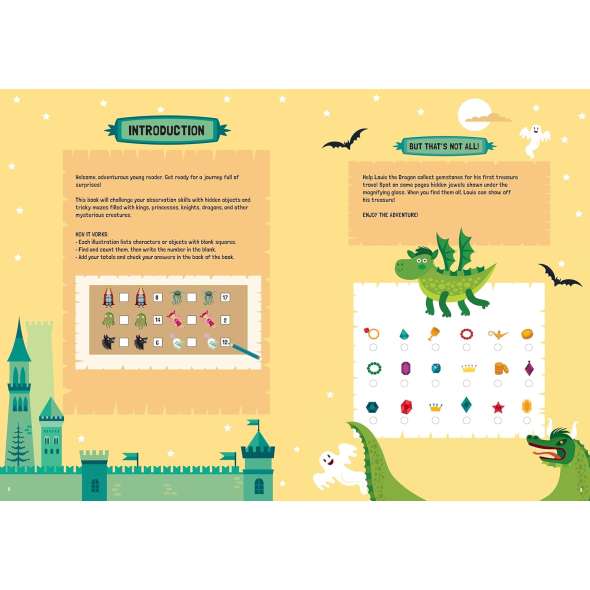 Search, Find & Count: Princesses, Dragons & Monsters - Book - Paracay
