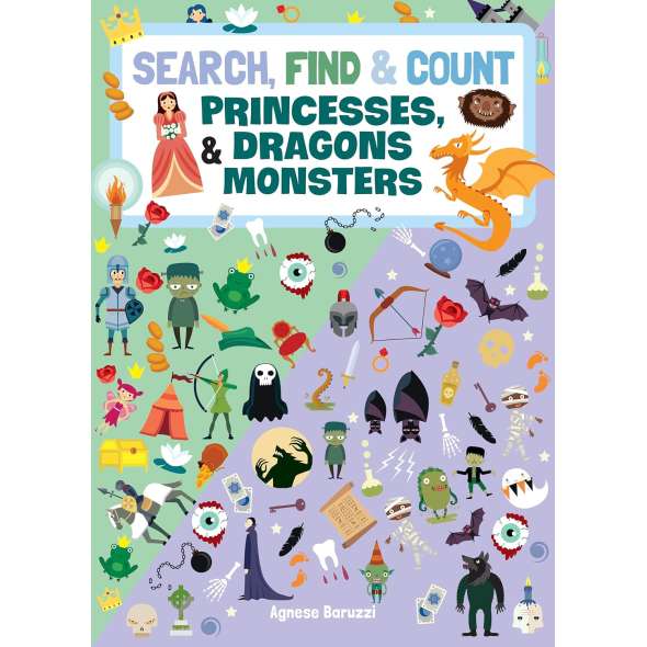 Search, Find & Count: Princesses, Dragons & Monsters - Book - Paracay