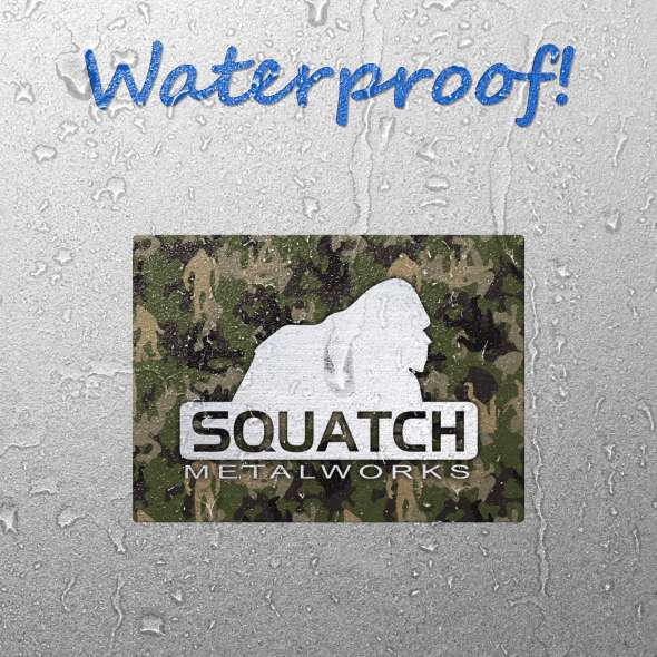 Squatch Metalworks Logo Green Camo - Vinyl Sticker (1 STICKER) - Paracay