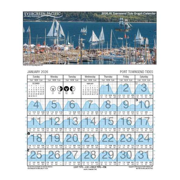 Port Townsend Tide Graph Calendar 2026 - Book - Paracay