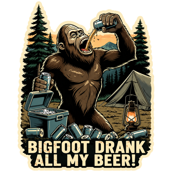 Bigfoot Drank All My Beer - Sticker - Paracay