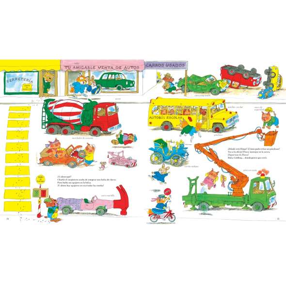 Carros y camiones de Richard Scarry (Richard Scarry's: Cars and Trucks and Things that Go Spanish Edition) - Book - Paracay