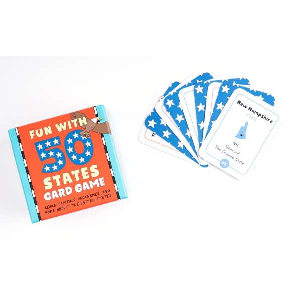 Fun with 50 States Card Game: Learn Capitals, Nicknames, and More about the United States! - Playing Cards - Paracay