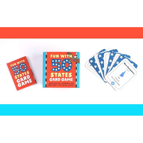 Fun with 50 States Card Game: Learn Capitals, Nicknames, and More about the United States! - Playing Cards - Paracay
