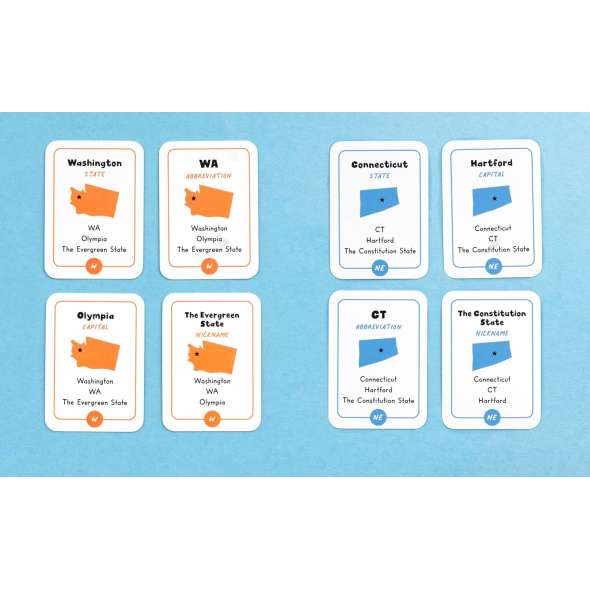 Fun with 50 States Card Game: Learn Capitals, Nicknames, and More about the United States! - Playing Cards - Paracay