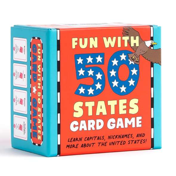 Fun with 50 States Card Game: Learn Capitals, Nicknames, and More about the United States! - Playing Cards - Paracay