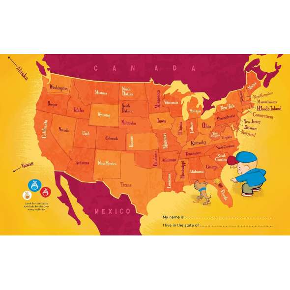 Larry Gets Lost in the USA Activity Book (with: Stickers!) Travel Activities for Kids Ages 4-8 - Book - Paracay