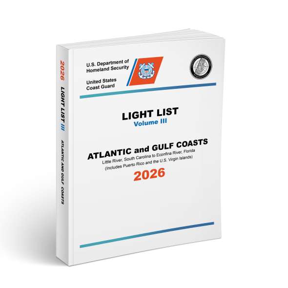 USCG Light List III: Atlantic Coast and Gulf Coasts - Little River, South Carolina to Econfina River, Florida - Book - Paracay